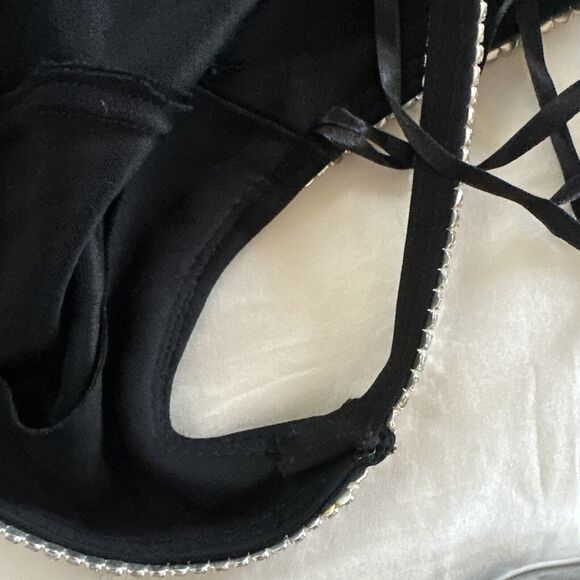 Vintage 90s Cache Evening Gown Women's M Black Dress Crystal Embellished Straps - Picture 11 of 13